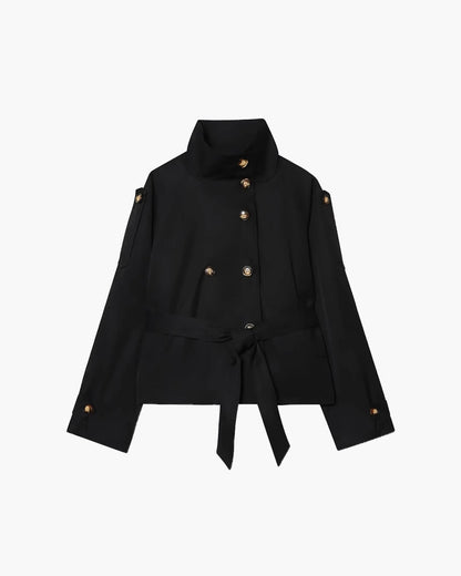 Trench-coat Femme Court Hiver avec Ceinture