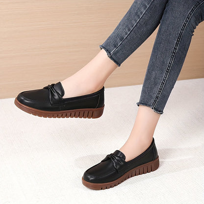 Sofloria™ – Mocassin Femme Cuir Très Souple avec Nœud Élégant