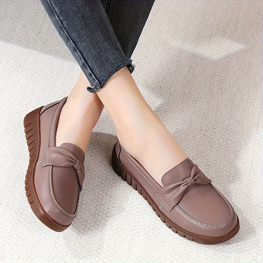 Sofloria™ – Mocassin Femme Cuir Très Souple avec Nœud Élégant