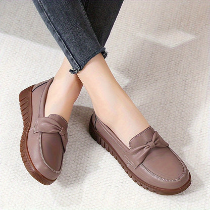 Mocassin Femme Cuir Doux à Nœud Chic - PanierRoyale