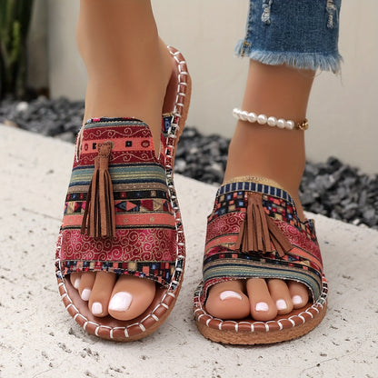 Sandales Tressées Multicolores pour Femmes