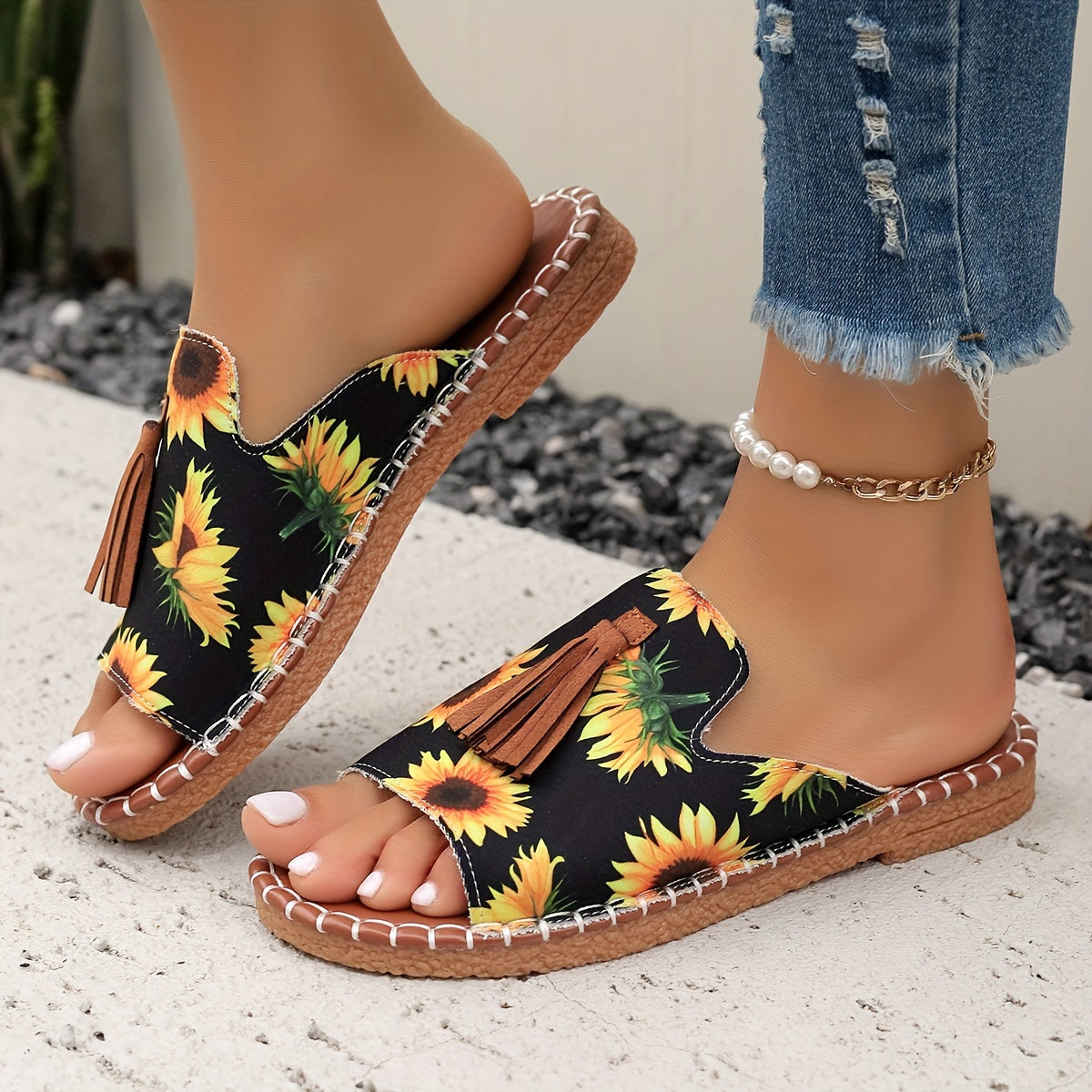 Sandales Tressées Multicolores pour Femmes