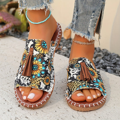 Sandales Tressées Multicolores pour Femmes
