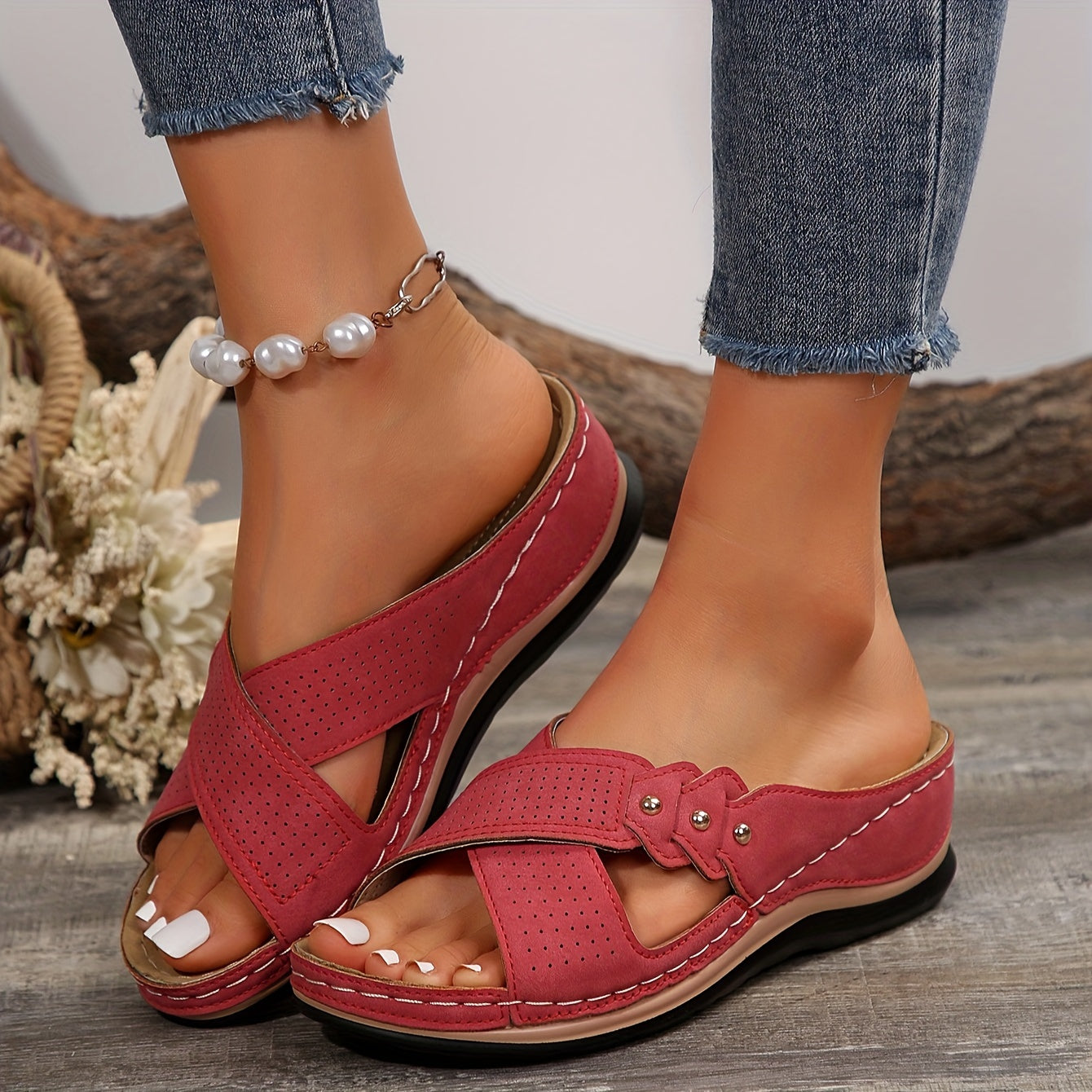 Sandales Femmes Plates et Confortables pour Été
