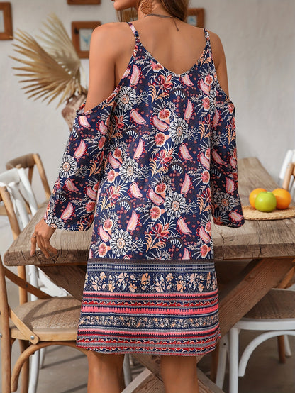 Soleandra™ – Robe Bohème Chic Mi-Longue à Imprimé Vintage Sans Manche Été
