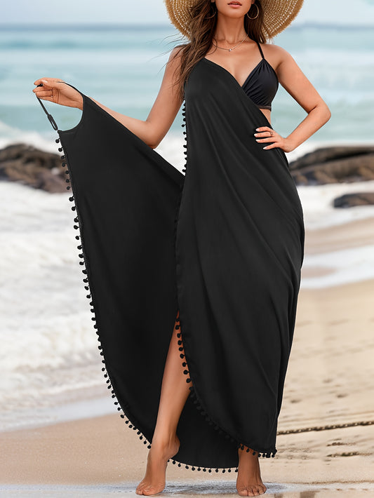 Soleiana™ – Robe Longue Bohème Chic Fendue Dos Nu Fluide Été