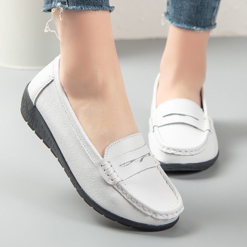 Mocassin Femme Cuir Souple Confortable pour Été