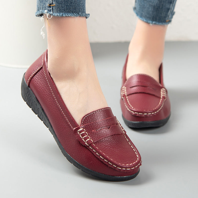 Mocassin Femme Cuir Souple Confortable pour Été
