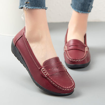 Mocassin Femme Cuir Souple Confortable pour Été