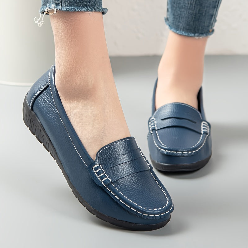Mocassin Femme Cuir Souple Confortable pour Été