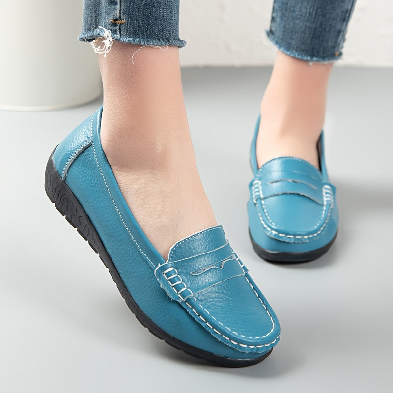 Mocassin Femme Cuir Souple Confortable pour Été
