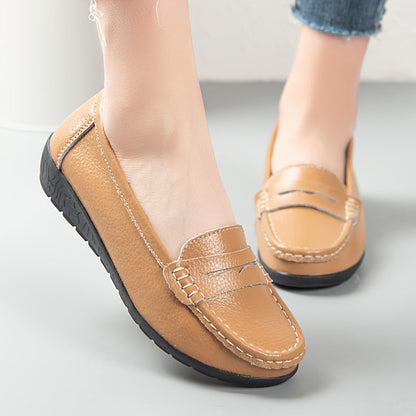 Mocassin Femme Cuir Souple Confortable pour Été