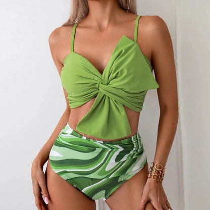 Maillot de Bain 2 Pièces Femme Taille Haute Minceur