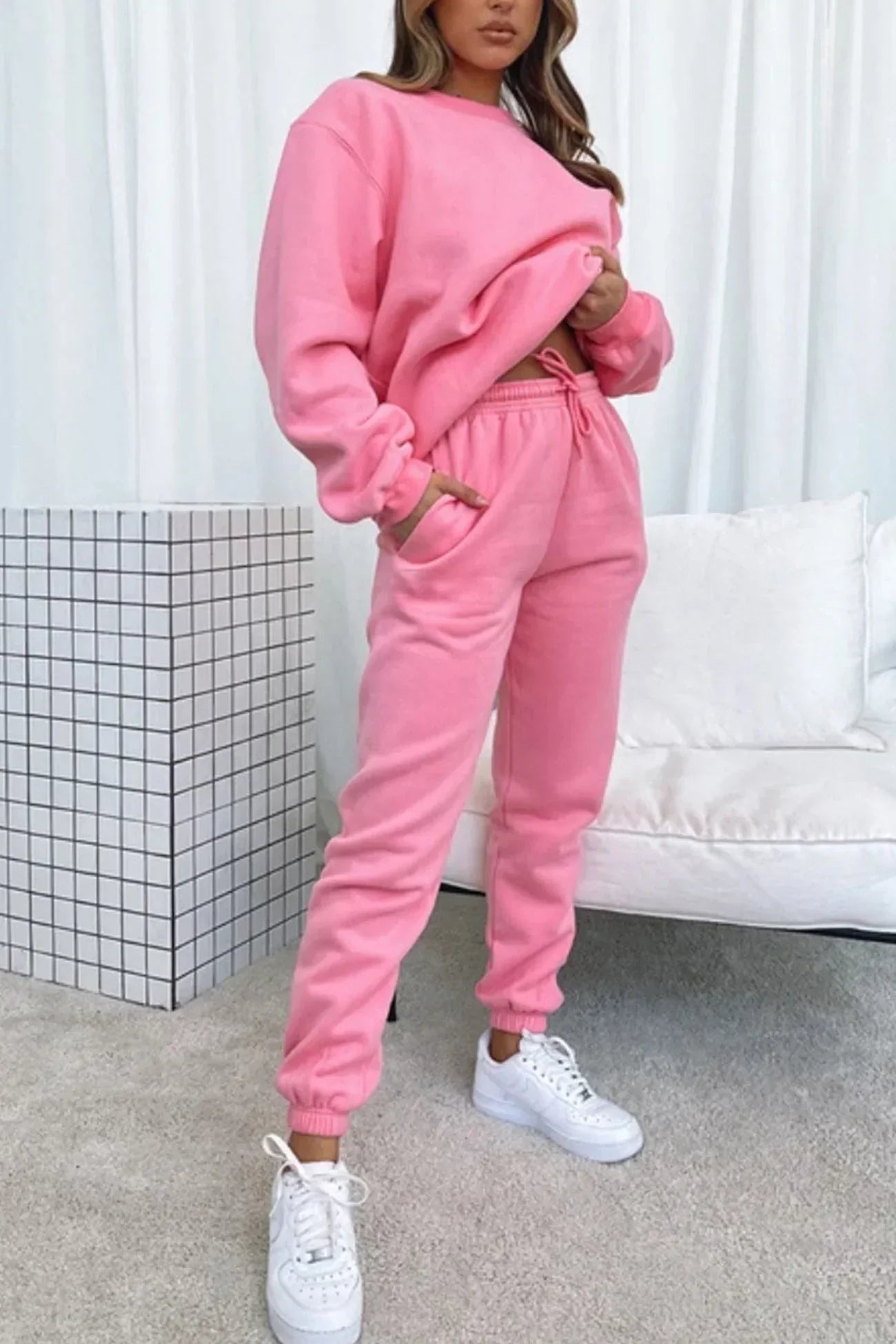 Survêtement Femme 2 Pièces - Sweat Capuche et Pantalon Jogging Doux
