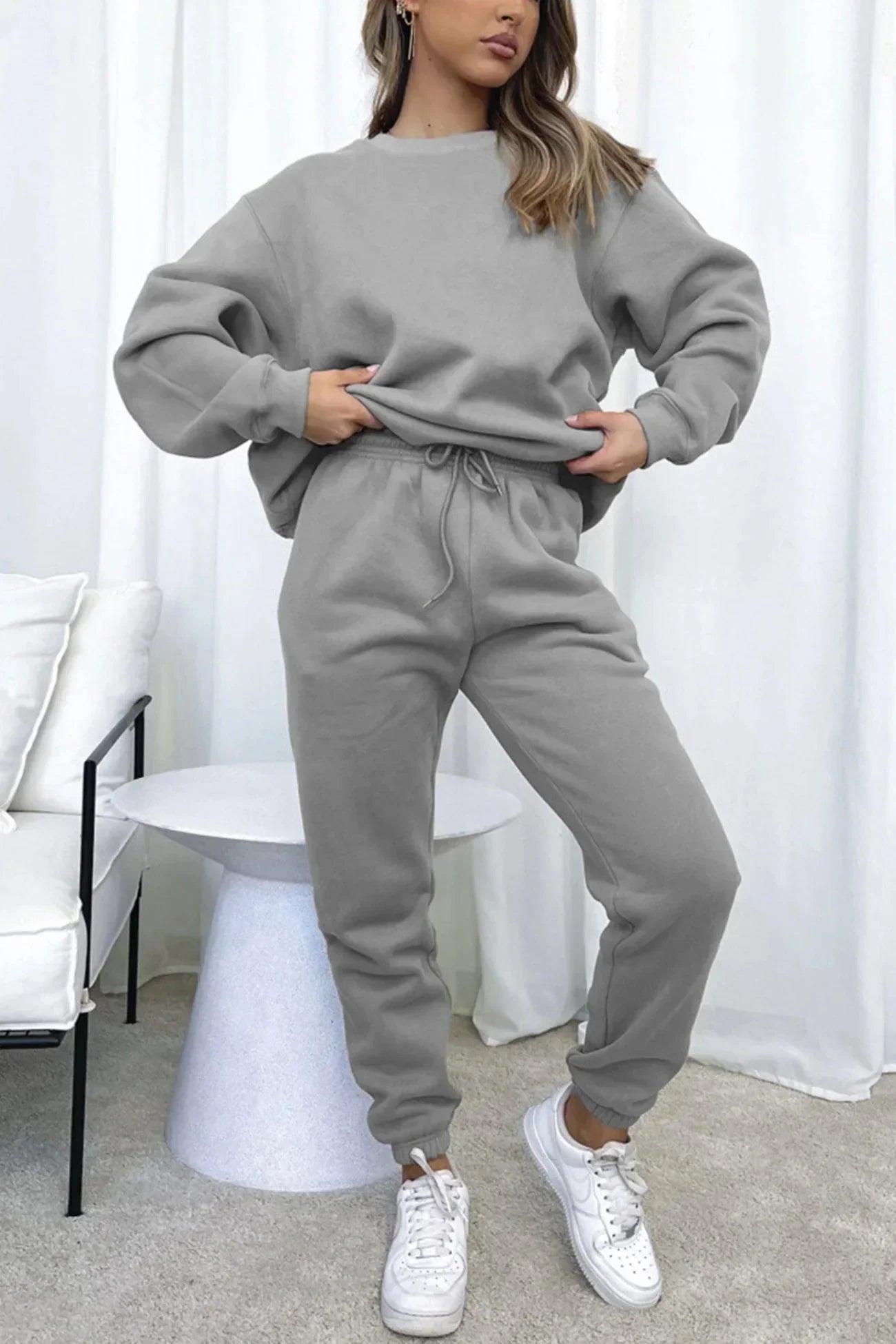 Survêtement Femme 2 Pièces - Sweat Capuche et Pantalon Jogging Doux