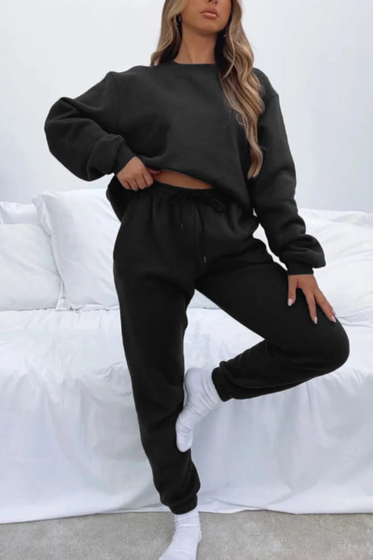 Survêtement Femme 2 Pièces - Sweat Capuche et Pantalon Jogging Doux