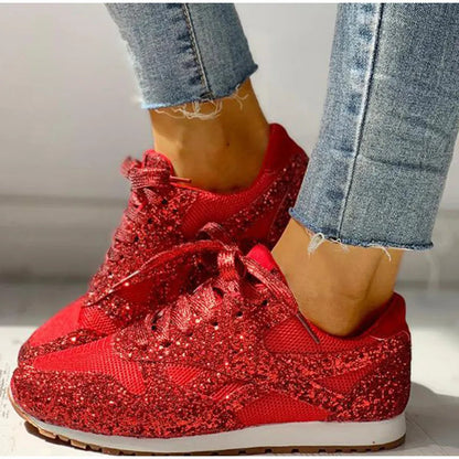 Baskets Femmes Élégantes en Mesh avec Décoration Strass