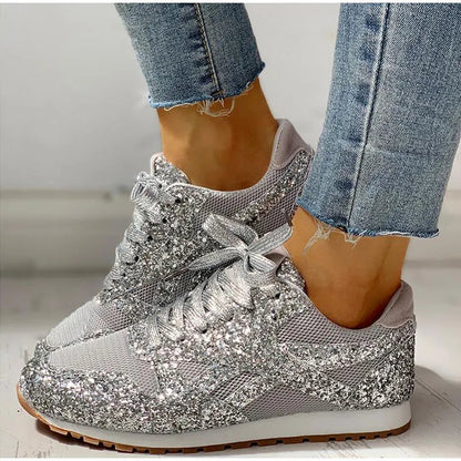 Baskets Femmes Élégantes en Mesh avec Décoration Strass - PanierRoyale