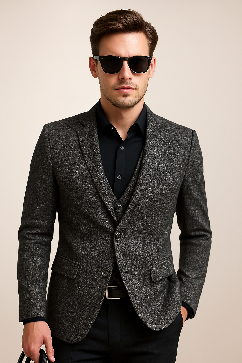 Blazer Slim Homme Printemps Élégant