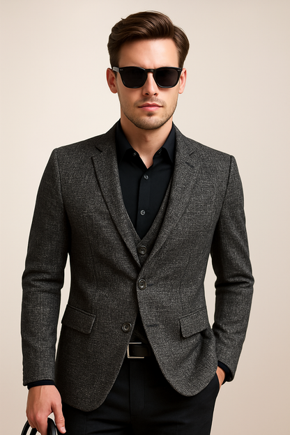 Blazer Slim Homme Printemps Élégant