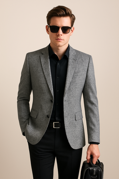 Blazer Slim Homme Printemps Élégant - BerlinGlamour