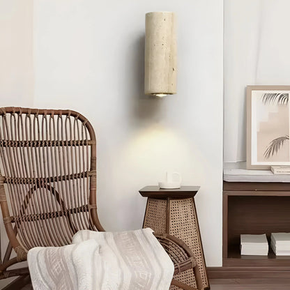 StoneLuxe™ – Applique Murale Design en Travertin Éclairage Chaleureux