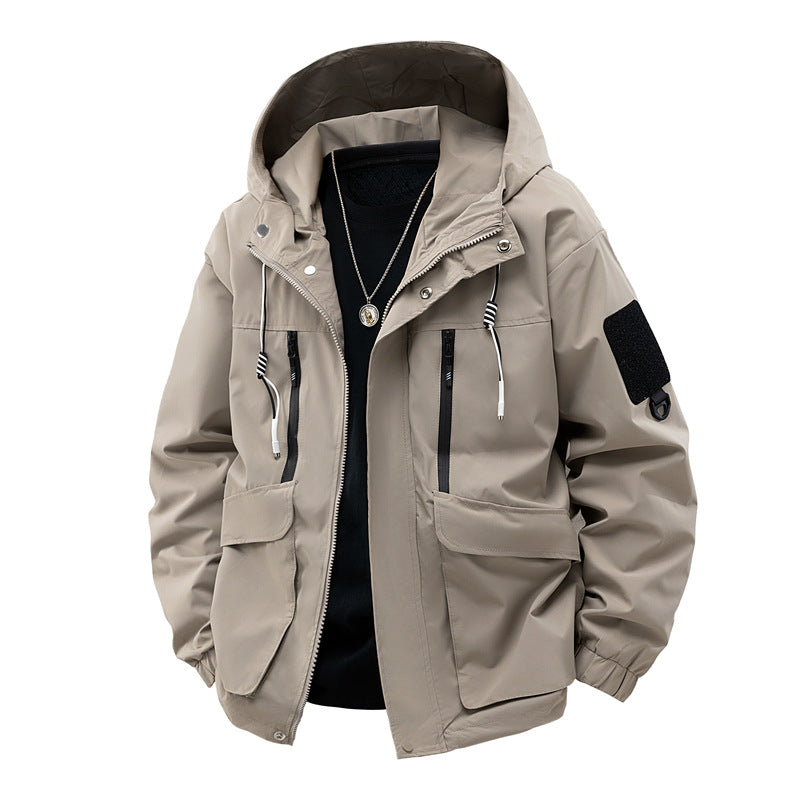 Veste Imperméable Homme à Capuche Étanche et Respirante