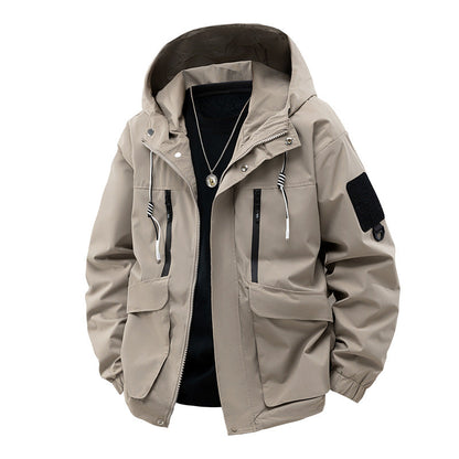 Veste Imperméable Homme à Capuche Étanche et Respirante