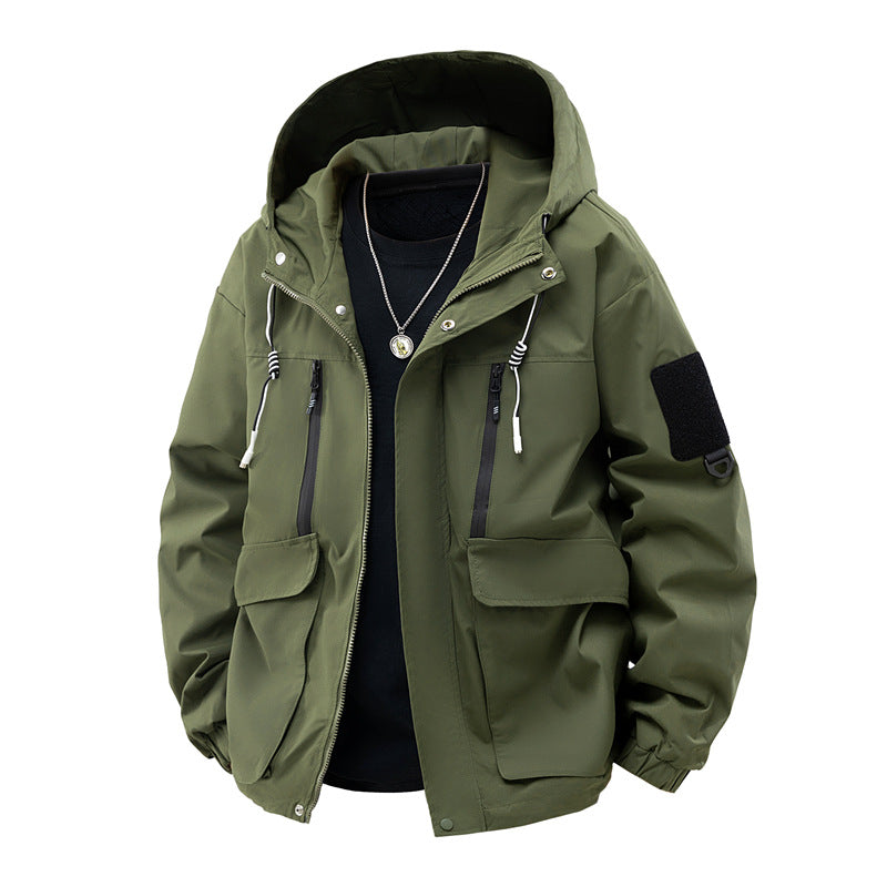 Veste Imperméable Homme à Capuche Étanche et Respirante