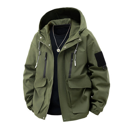 Veste Imperméable Homme à Capuche Étanche et Respirante