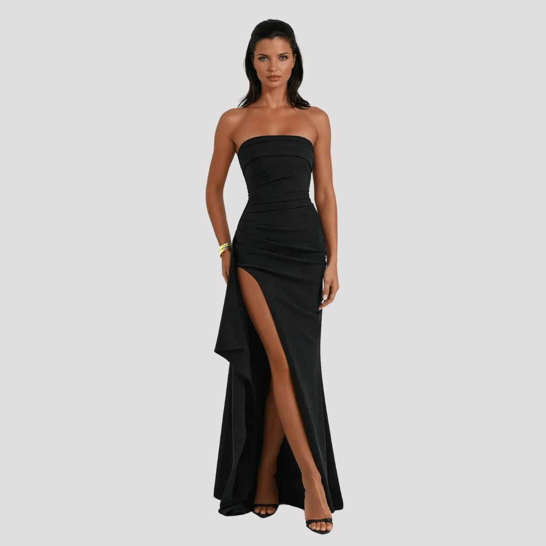 Robe de cérémonie sans bretelles pour femme grande taille