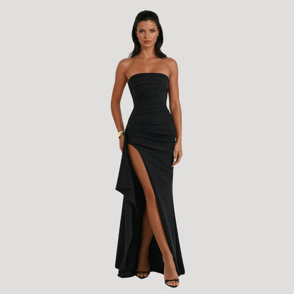Robe de cérémonie sans bretelles pour femme grande taille