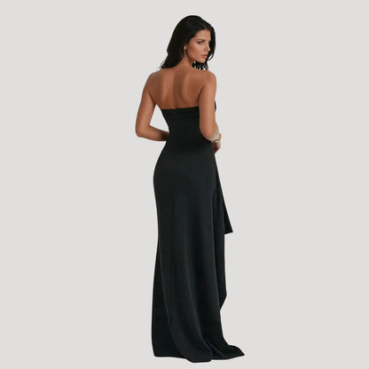 Robe de cérémonie sans bretelles pour femme grande taille