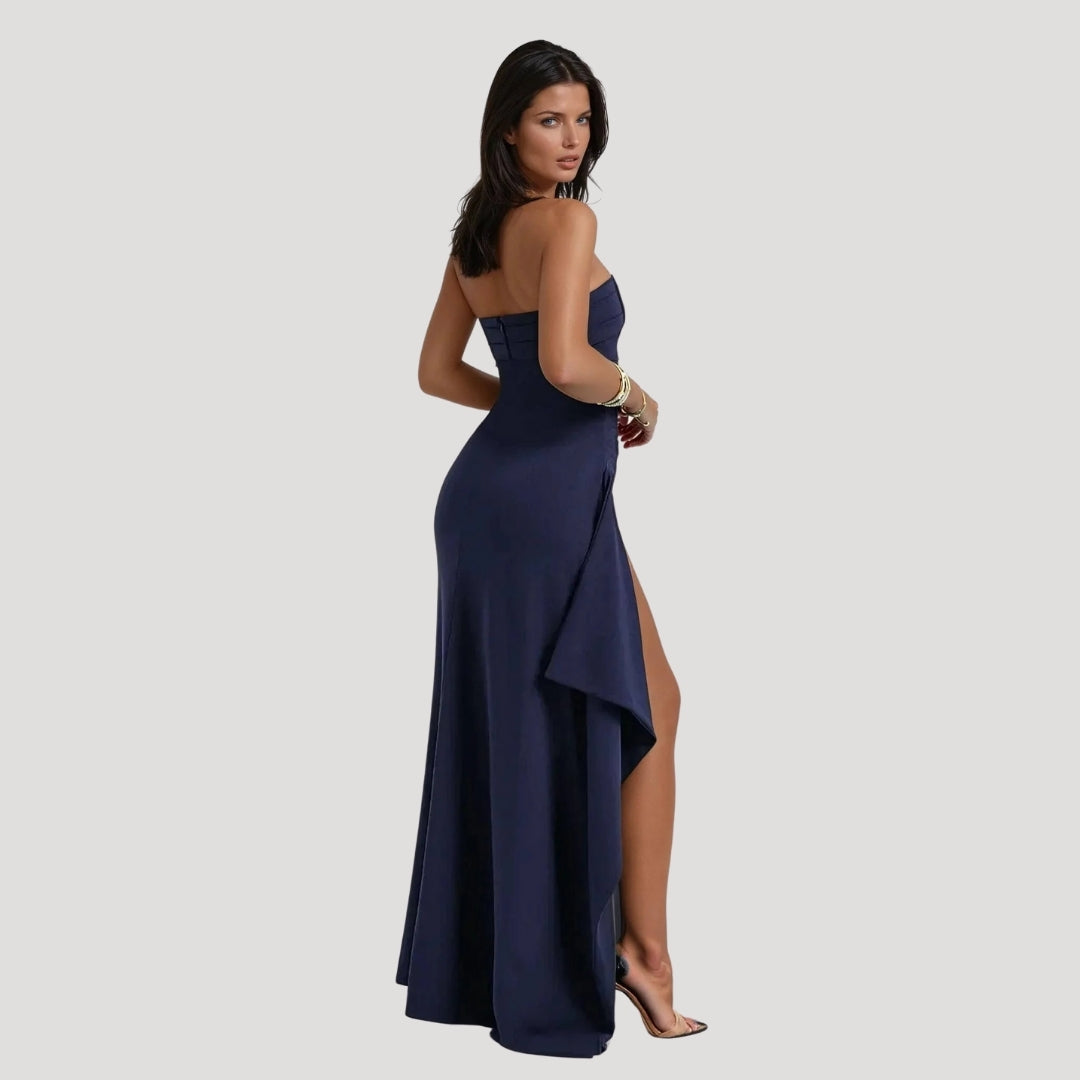 Robe de cérémonie sans bretelles pour femme grande taille