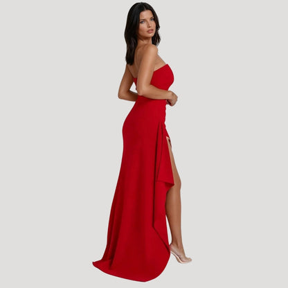 Robe de cérémonie sans bretelles pour femme grande taille