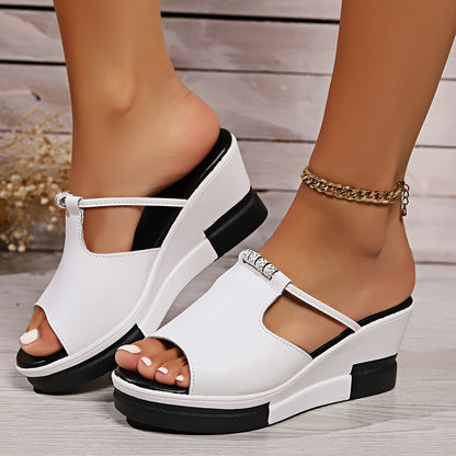Strassea™ – Sandales Femmes Confortables à Talon Compensé & Strass Chic Été