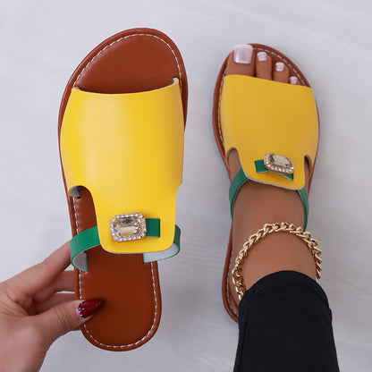 Strassia™ – Sandales Plates Femme Chic et Confortables à Strass