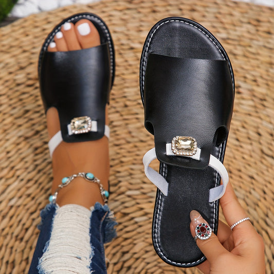 Strassia™ – Sandales Plates Femme Chic et Confortables à Strass