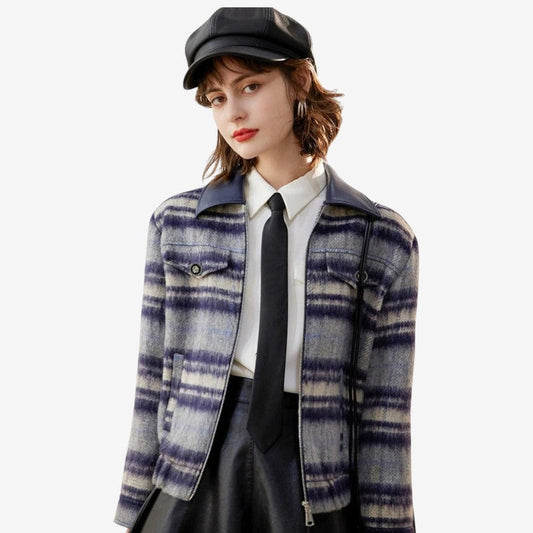 Veste à rayures manches longues poches côtés