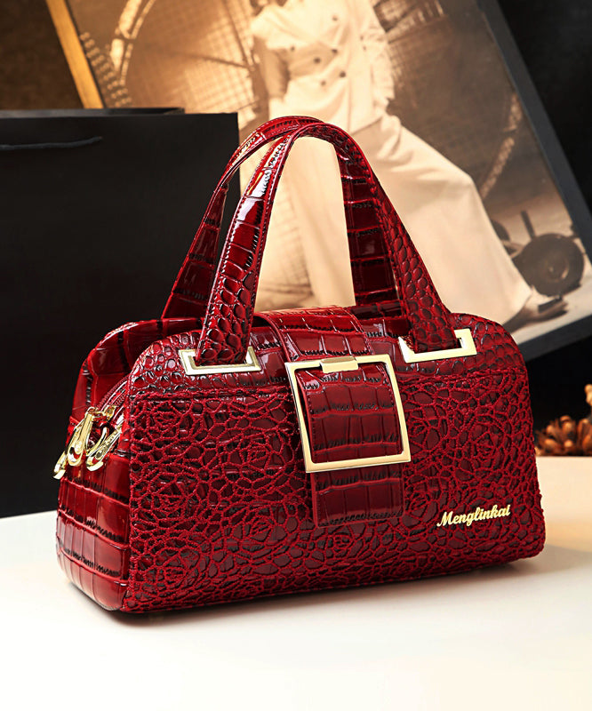 Sac à main en cuir synthétique robuste imprimé crocodile - EasyApparels