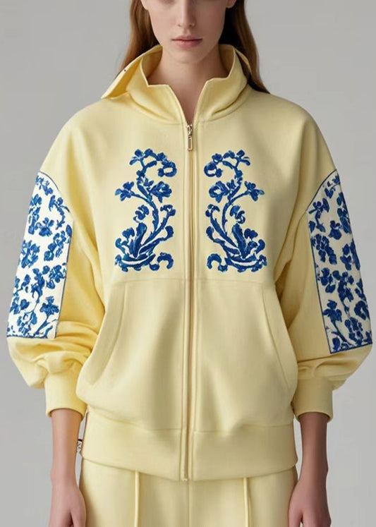 Manteau coton imprimé coloré à fermeture éclair automne - EasyApparels