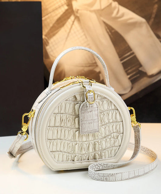 Sac à main rond en cuir robuste à motif reptile - EasyApparels