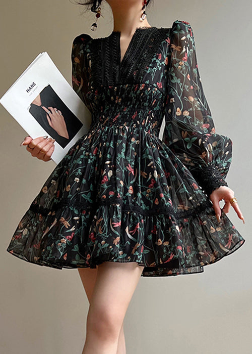 Chic MIDI Lace Patchwork Robe with Bell Sleeves - EasyApparels