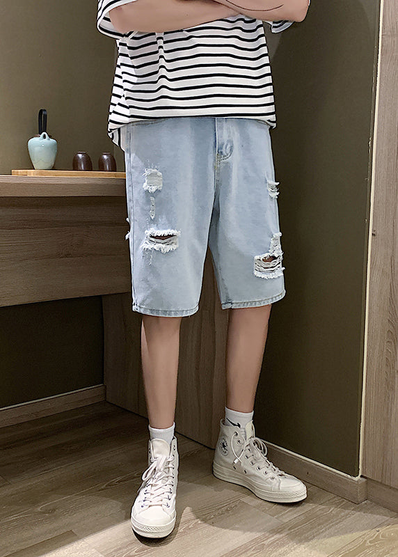 Court Jean Bleu Foncé Élégant Homme Été - EasyApparels