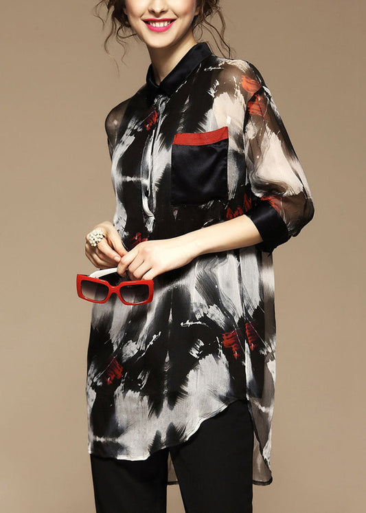 Femme Chemisier chic à manches courtes et poches colorées - EasyApparels