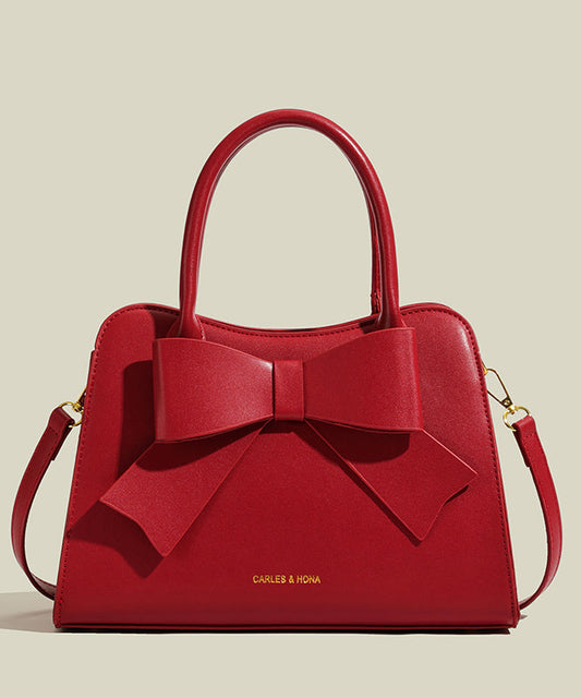 Chic Tote Bag en cuir synthétique robuste avec détail rouge - EasyApparels