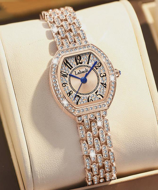 Luxueuses montres dames en acier rose avec zircone - EasyApparels