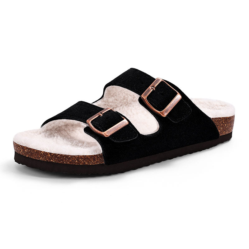 Sandales Plates en Cuir Suédé Élégantes et Confortables
