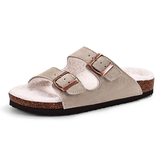 SuedeChic™ – Sandales Plates en Cuir Suédé & Élégance Décontractée