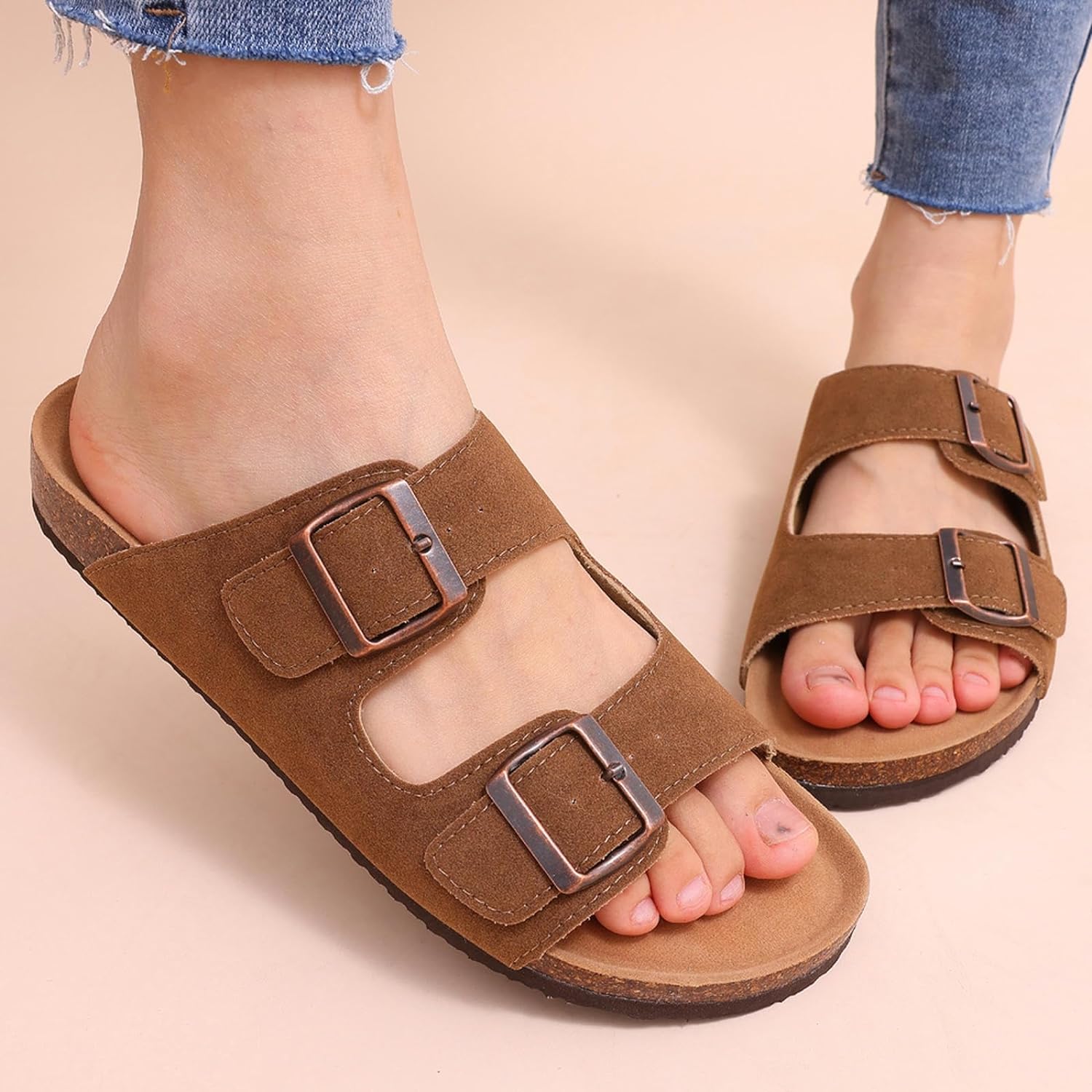 SuedeConfort™ – Mules en daim avec support d'arc Unisexes